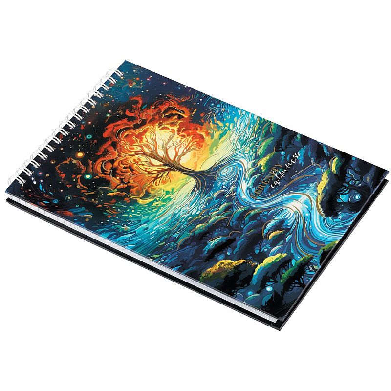 Блокнот А5 80л. на гребне BG "Сказочный мир", твердая обложка, глянцевая ламинация, тиснение фольгой