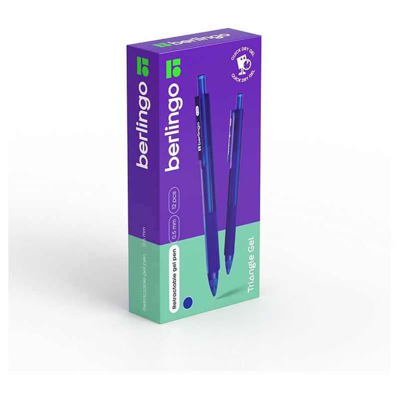 Ручка гелевая автоматическая Berlingo "Triangle gel RT" синяя, 0,5мм, грип 