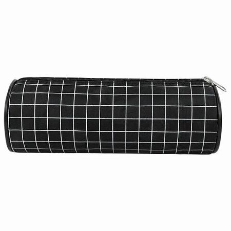 Пенал-косметичка BRAUBERG, Checkered, черный, 20х7х7см, 272298 