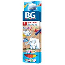 Карандаши цветные BG "Jumbo", 06цв., трехгран., толстые, 5,0мм, европодвес