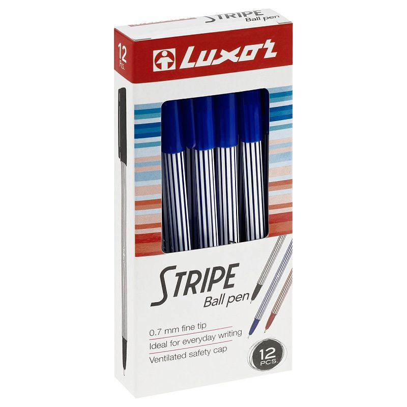Ручка шариковая Luxor "Stripes" синяя, 0,7мм 
