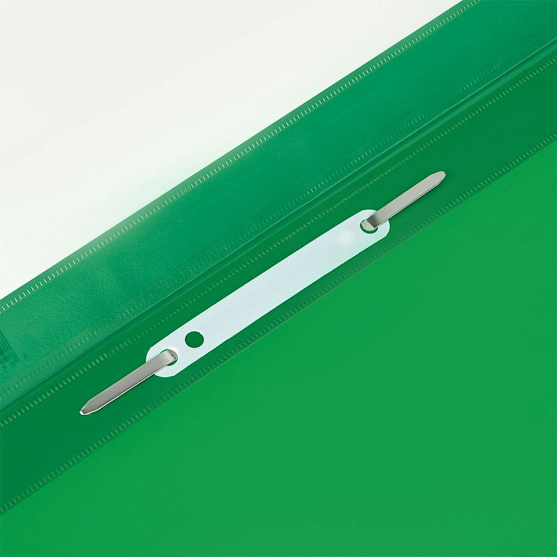 Папка-скоросшиватель пластик. перф. СТАММ А4, 180мкм, зеленая с прозр. верхом 