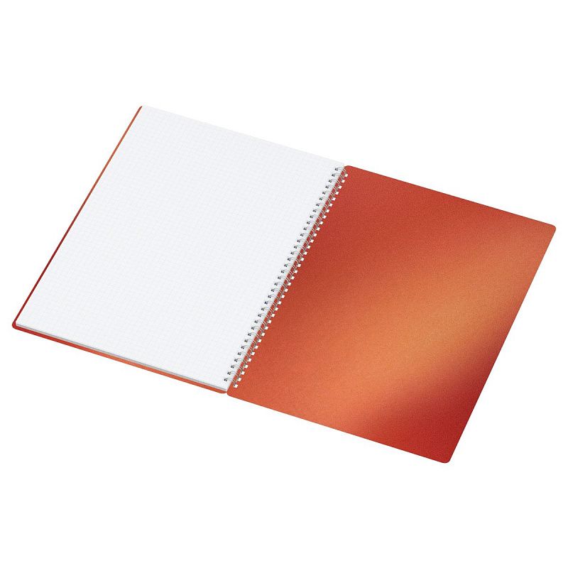 Тетрадь 80л., А4, клетка, на гребне BG "Сияние", пластиковая обложка, оранжевый