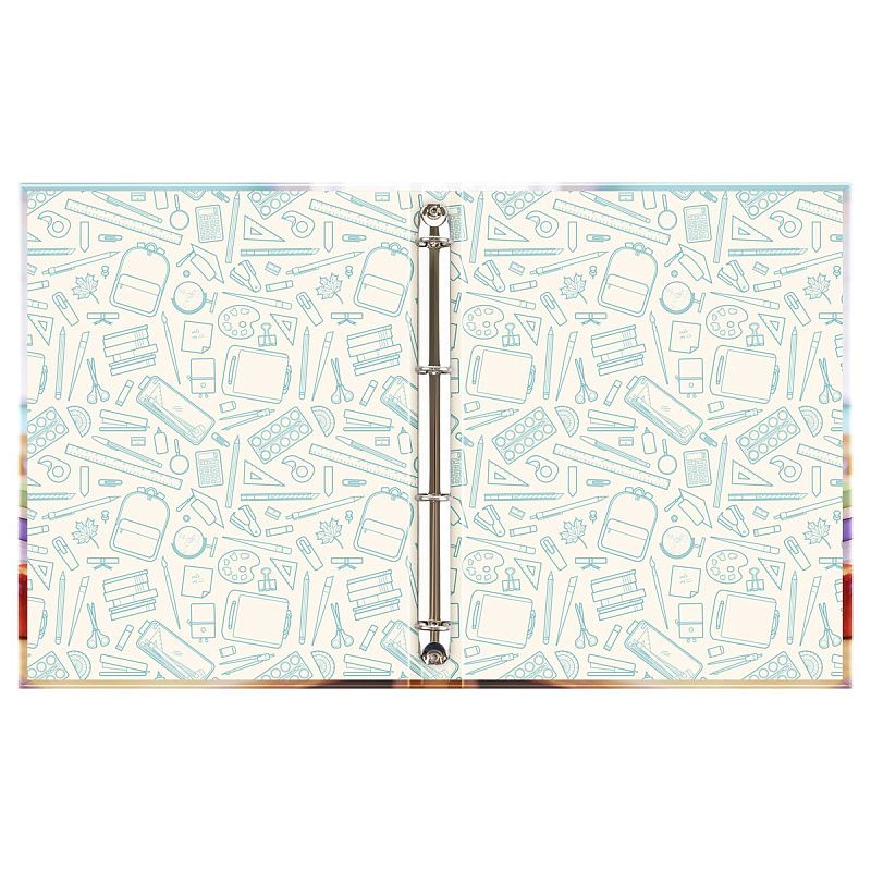 Папка-портфолио 7БЦ А4 BG, на 4 кольцах, универсальное "Школа", 20 файлов 