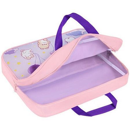 Папка на молнии с ручками BRAUBERG KIDS А4, 1 отделение, полиэстер, 80 мм, Dreamy clouds, 273314 