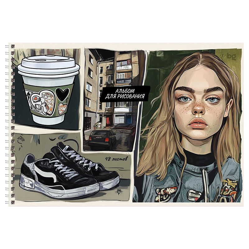 Альбом для рисования 48л., А4, на гребне BG "Коллаж"