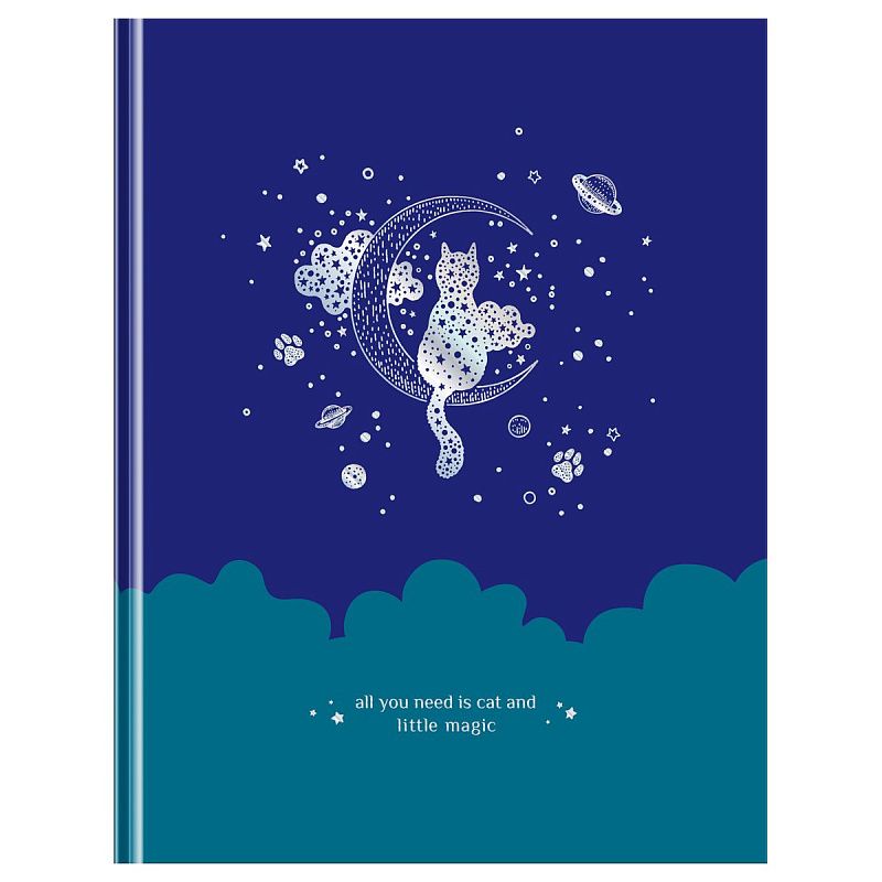 Бизнес-блокнот А5, 80л., BG "Немного волшебства", soft-touch ламинация, тиснение голографической фольгой