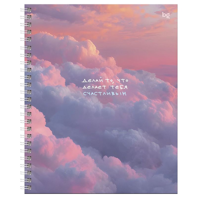 Тетрадь 80л., А5, клетка на гребне BG "Невесомость", soft-touch ламинация, твердая обложка