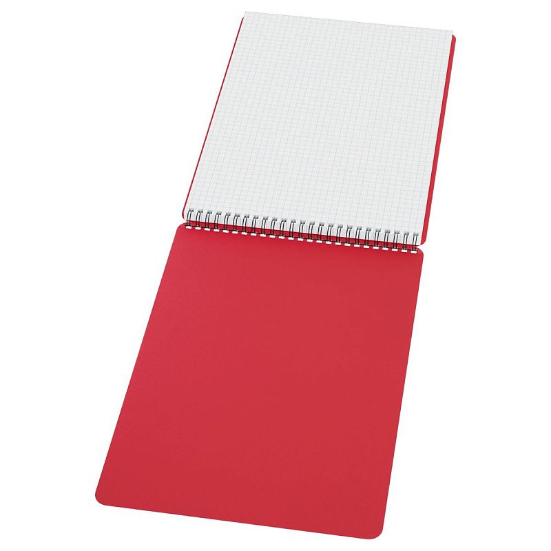 Блокнот А4 80л. на гребне BG "Base", пластиковая обложка, красный