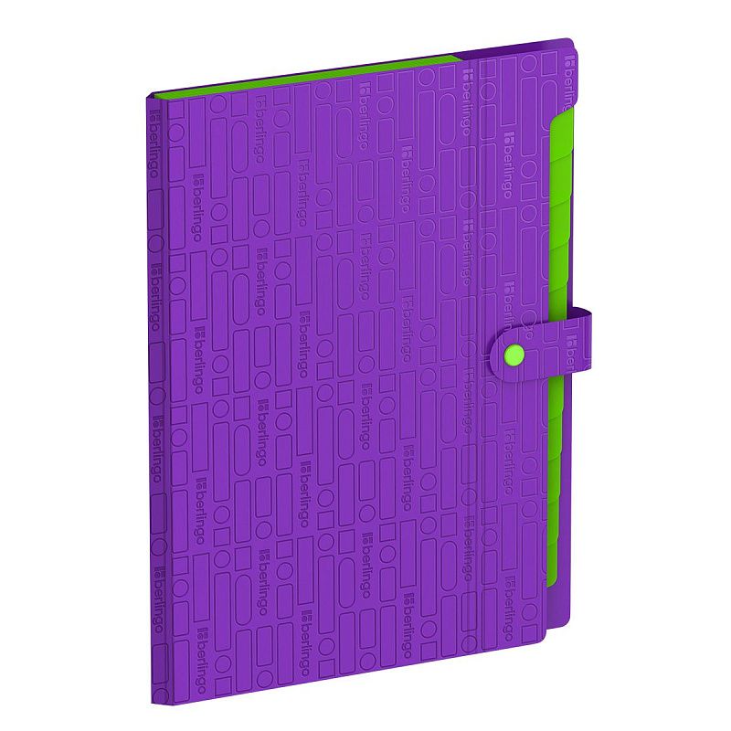 Папка 12 отделений Berlingo "Your Way", А4, 600мкм, на кнопке, фиолетовая 