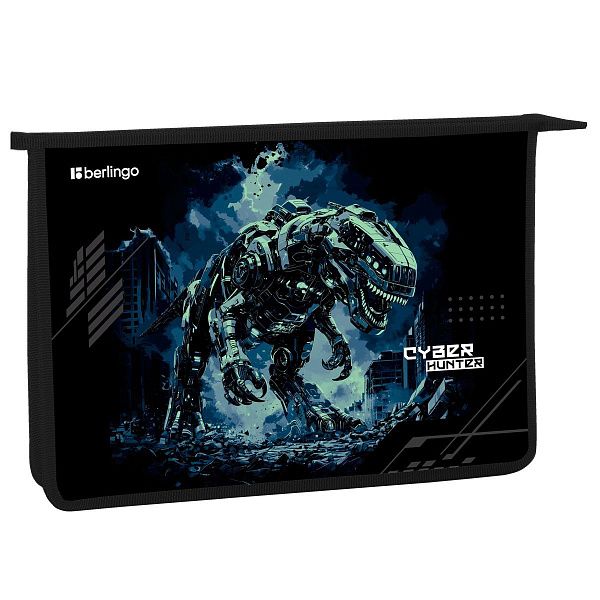 Папка для тетрадей 1 отделение, А4 Berlingo "Cyber hunter", 340*245*40 мм, пластик, на молнии