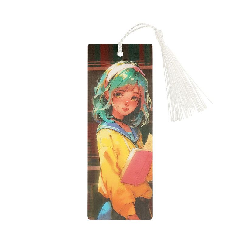 Закладка для книг 3D с линейкой, 150*55мм, ArtSpace "Anime girl", декоративный шнурок 