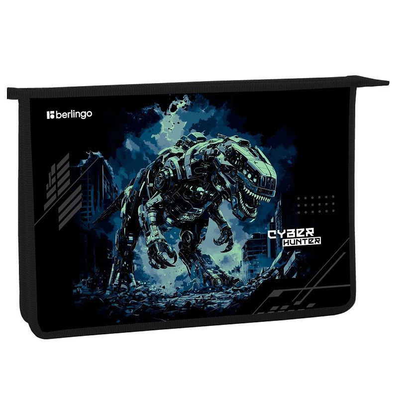 Папка для тетрадей 1 отделение, А4 Berlingo "Cyber hunter", 340*245*40 мм, пластик, на молнии