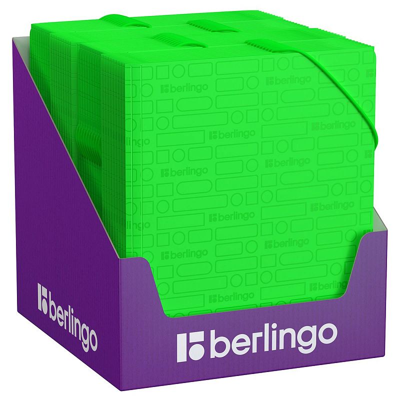 Папка для тетрадей на резинке Berlingo "Your Way" А5+, 600мкм,  зеленый неон 