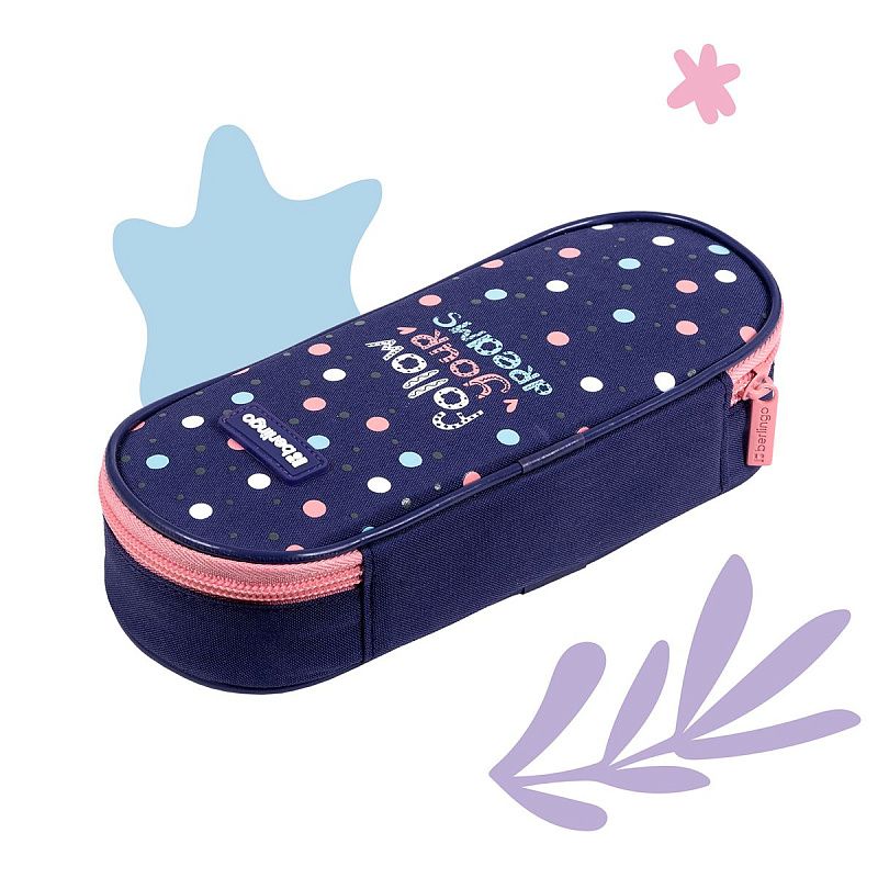 Пенал корпусный 1 отделение, 220*90*45 Berlingo "Colored dots", полиэстер 