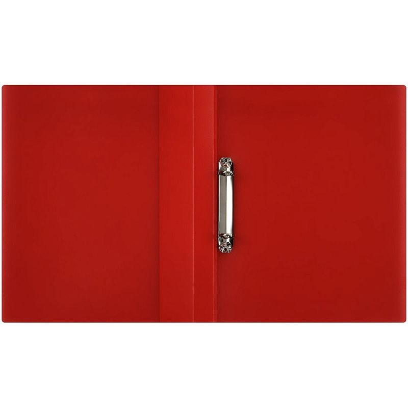 Папка на 2 кольцах СТАММ "Кристалл" А4, 25мм, 700мкм, пластик, красная 