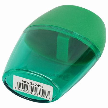 Точилка BRAUBERG "Diamond", с контейнером, овальная, в дисплее, ассорти, 222491 