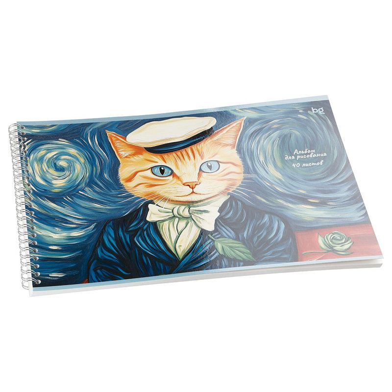 Альбом для рисования 40л., А4, на гребне BG "Ван Кот", выб. лак