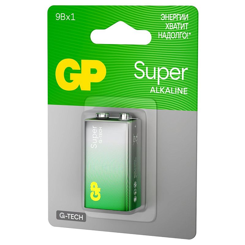 Батарейка GP Super G-Tech MN1604 (6LR61) Крона, алкалиновая, BC1