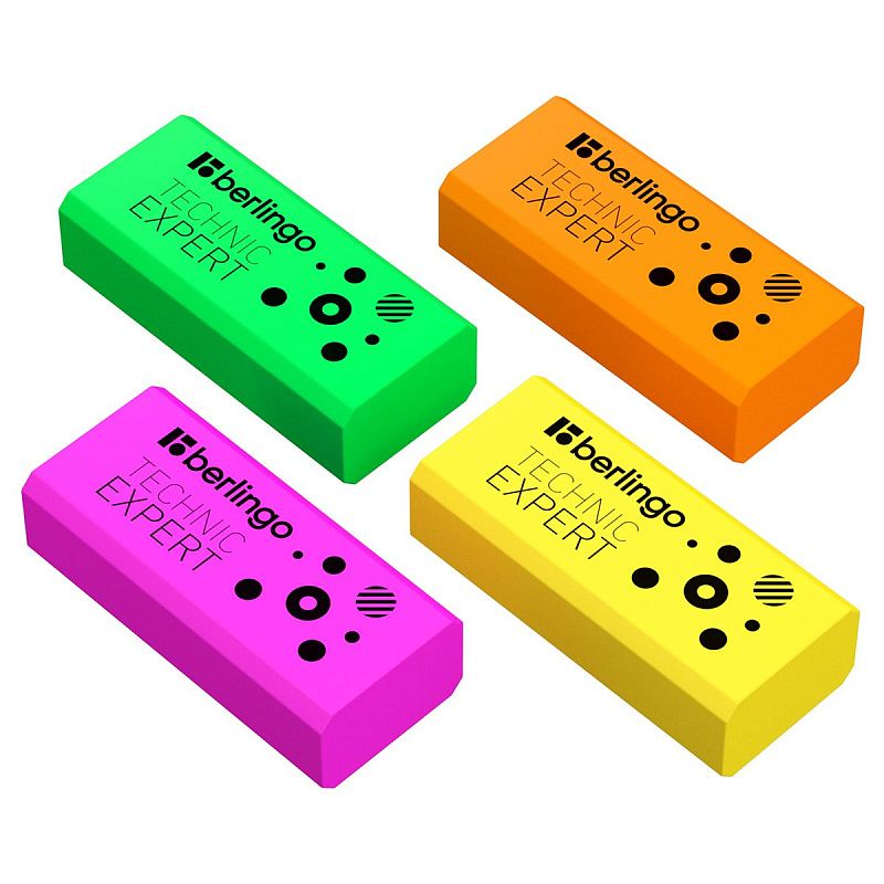 Ластик Berlingo "Technic Expert", 4шт., прямоугольные, 40*18*11мм, пакет с европодвесом 