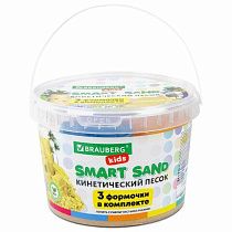 Песок для лепки кинетический BRAUBERG KIDS, песочный, 1500 г, 3 формочки, ведерко, 665096 Песок для лепки кинетический BRAUBERG KIDS, песочный, 1500 г, 3 формочки, ведерко, 665096