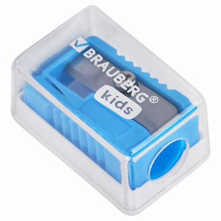 Точилка BRAUBERG KIDS "MINI", с контейнером, пластиковая, пастельные цвета ассорти, 271944 