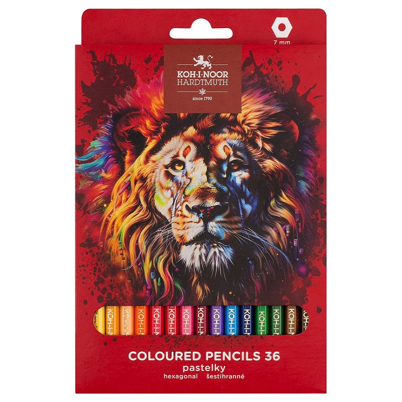 Карандаши цветные Koh-I-Noor "RED LION", 36цв, картон.упак. с подвесом
