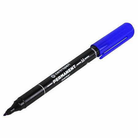 Маркер перманентный CENTROPEN 2846, СИНИЙ, тонкий наконечник, 1 мм, 6 2846 9406 