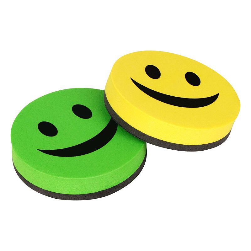 Губка-стиратель для досок OfficeSpace "Смайл" 90мм, на магните, материал EVA, ассорти, европодвес