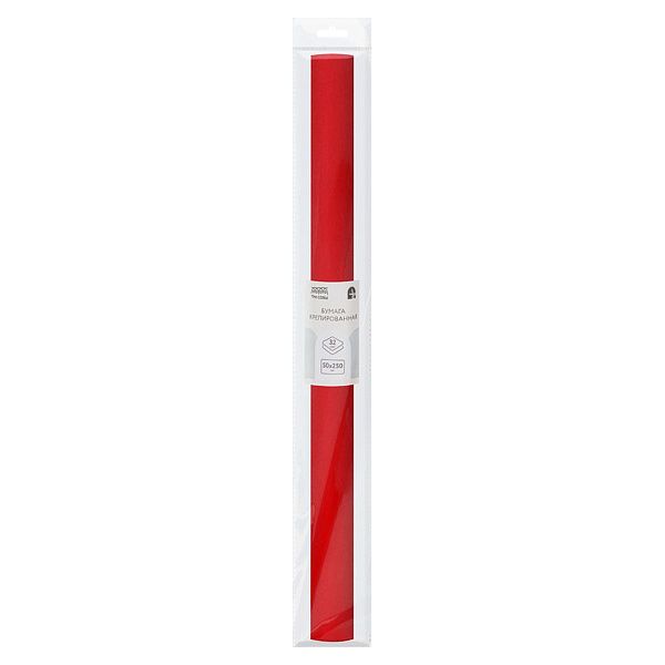 Бумага крепированная ТРИ СОВЫ, 50*250см, 32г/м2, красная, в рулоне, пакет с европодвесом