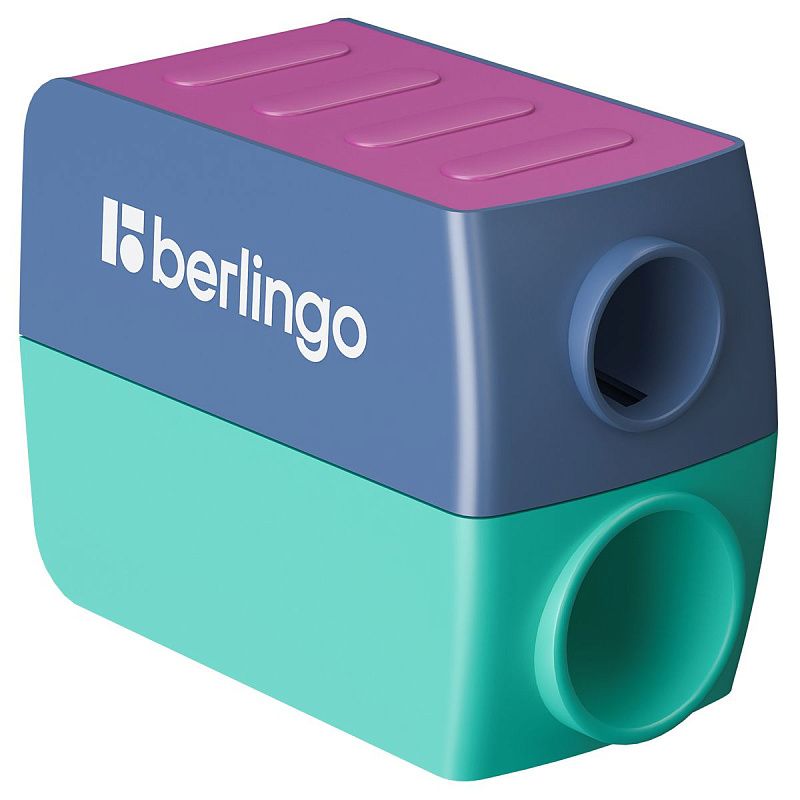 Точилка пластиковая Berlingo "ColorShift" 2 отверстия, контейнер, ассорти, туба 
