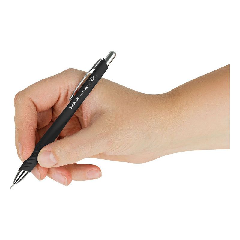 Карандаш механический  Munhwa "Shark" 0,5 мм, с ластиком, черный 