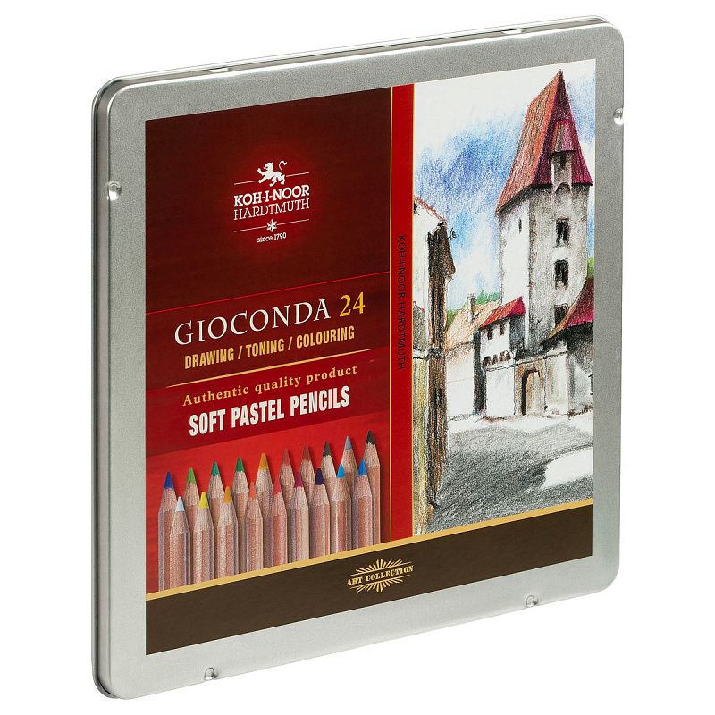 Пастельные карандаши Koh-I-Noor "Gioconda", 24цв., метал. коробка