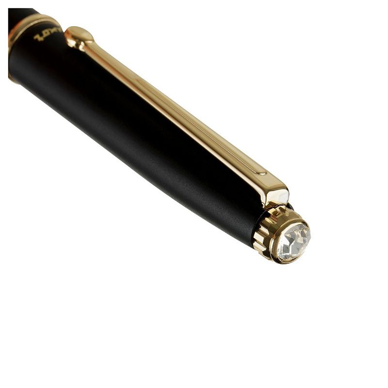 Ручка шариковая Luxor "Lancia" синяя, 0,7мм, корпус черный/золото, поворотный механизм, футляр 