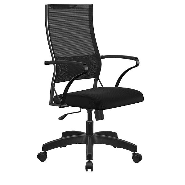 Кресло руководителя Метта "Ergolife" Sit Air-180 B2-290K - Mesh(YP99)+UMF(X1), ткань-сетка черная, пятилучье пластик, z509397575