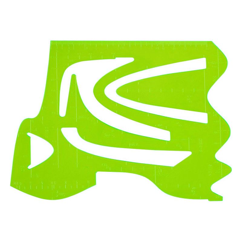 Трафарет графиков функций СТАММ, пластиковый, зеленый 