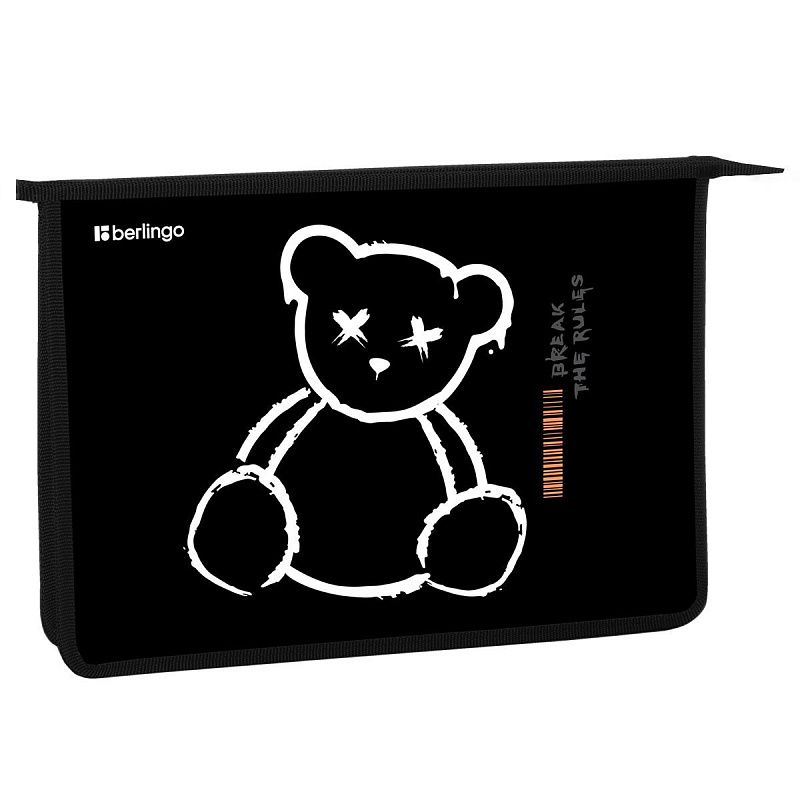 Папка для тетрадей 1 отделение, А4 Berlingo "Beast", 340*245*40 мм, пластик, на молнии