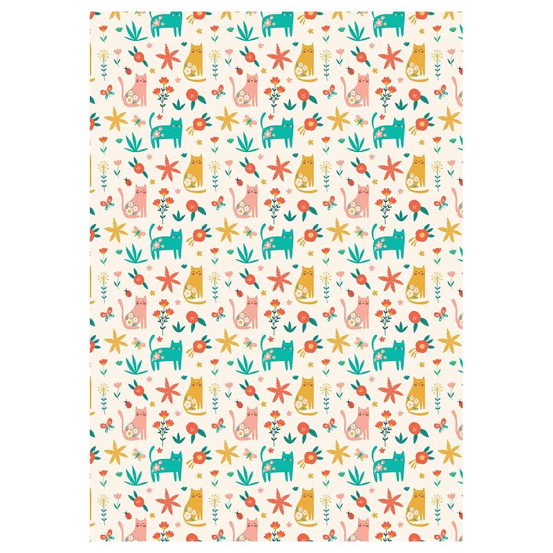 Упаковочная бумага глянц. 70*100см, MESHU "Cozy home", 80 г/м2, ассорти, 4 дизайна