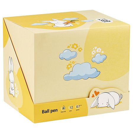 Ручка шариковая MESHU "Sugar Bunny", синяя, 0,7мм, корпус ассорти, с топпером 