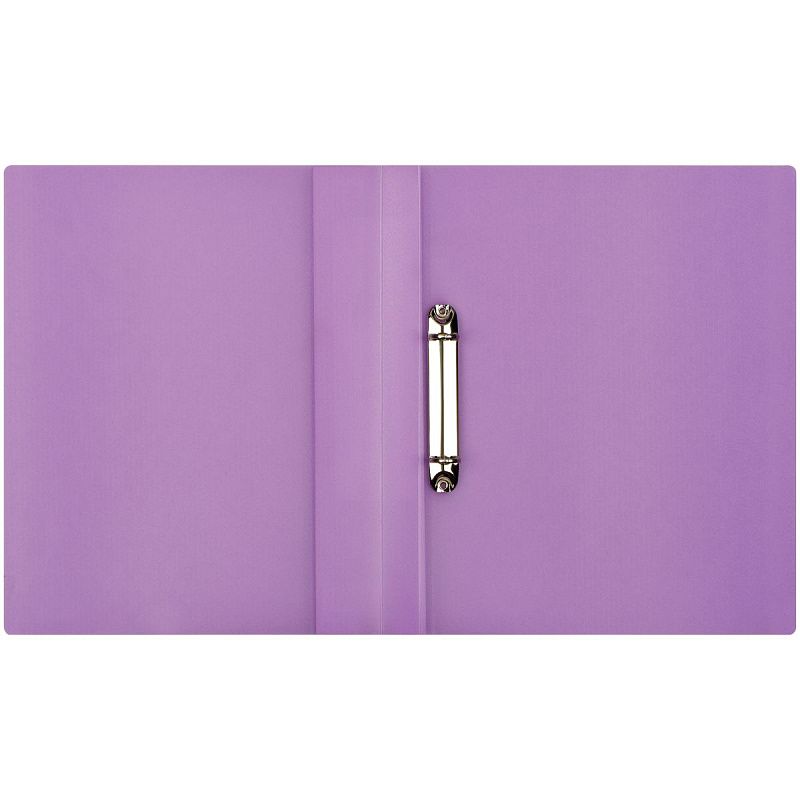 Папка на 2 кольцах СТАММ "Кристалл" А4, 40мм, 700мкм, пластик, фиолетовая 