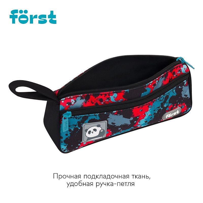 Пенал мягкий 1 отделение, 1 карман, 220*100*60 Först "Sweet panda", текстиль 