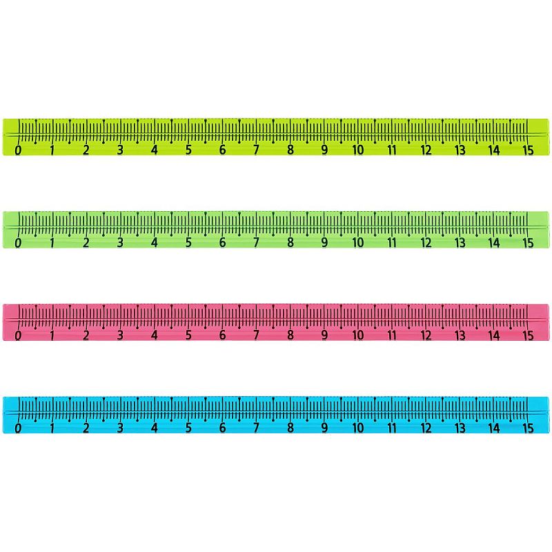 Линейка 15см СТАММ, пластиковая, трехгранная, прозрачная, неоновые цвета, ассорти, европодвес 