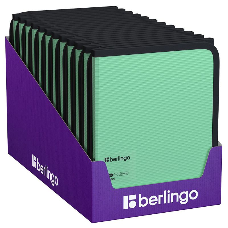 Папка на молнии Berlingo "Instinct" А5+, 600мкм, мятный 