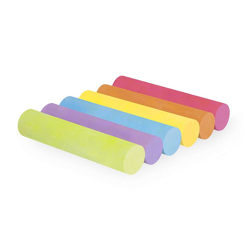 Набор цветных мелков асфальтовых JOVI, 6шт., 6цв., круглый, картонная коробка 