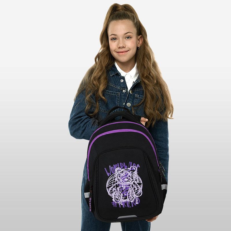 Рюкзак Berlingo Comfort "WorldWide" 38*27*18см, 3 отделения, 3 кармана, эргономичная спинка 