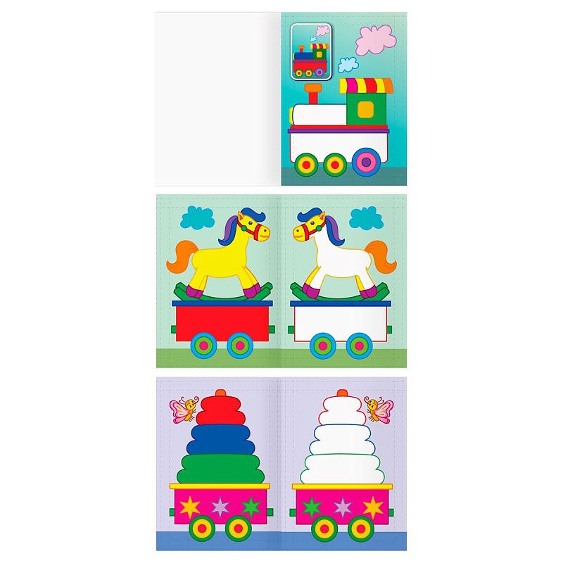 Раскраска пальчиковая с цв. фоном А5, 8 стр., ТРИ СОВЫ "Рисую пальчиками. Выпуск 1"