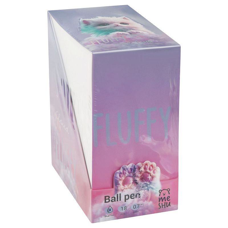 Ручка шариковая MESHU "Fluffy" синяя, 0,7мм, корпус ассорти 