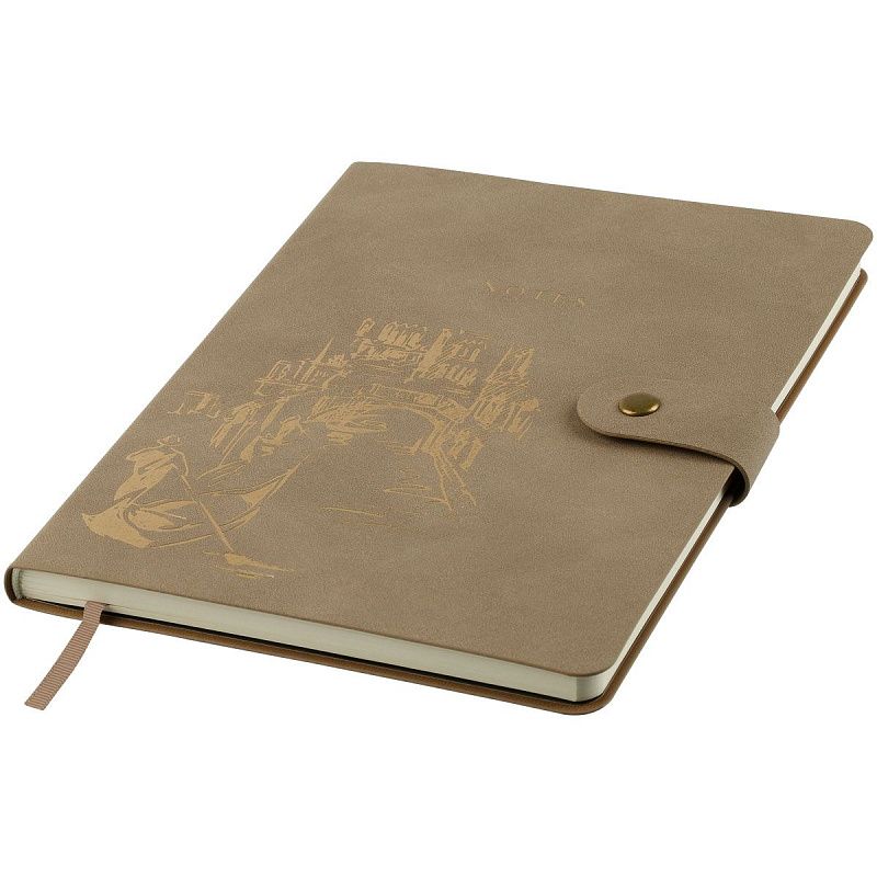 Записная книжка А5 80 л., ЛАЙТ, кожзам, Greenwich Line "Outline. Venice", с замком, тиснение фольгой, внутренний карман, блок в точку