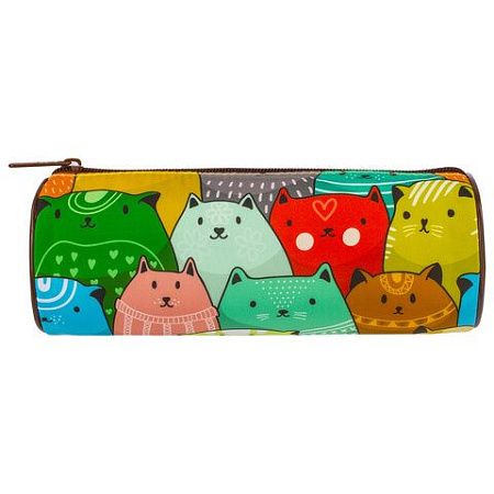 Пенал-тубус BRAUBERG, с эффектом Soft Touch, мягкий, "Cats", 22х8 см, 229008 