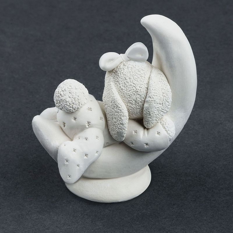 Набор для росписи из гипса ТРИ СОВЫ "Зайка на месяце", высота фигурки 8см, с красками и кистью, картонная коробка